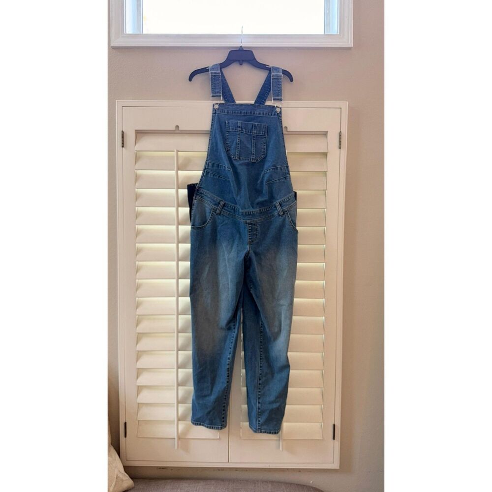 Motherhood Maternity Stretch Denim Overalls Size S - 26" Inseam